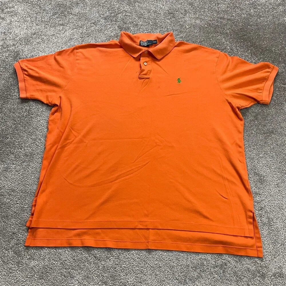 Polo Ralph Lauren Polo Shirt Mens 2XL Orange Short Sleeve Collared Cotton Casual